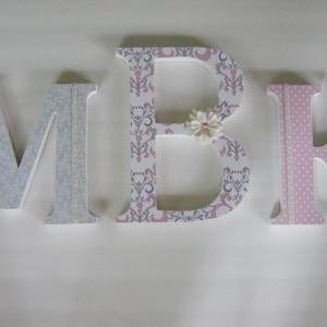 Wooden Letters, Nursery Letters-any 3..