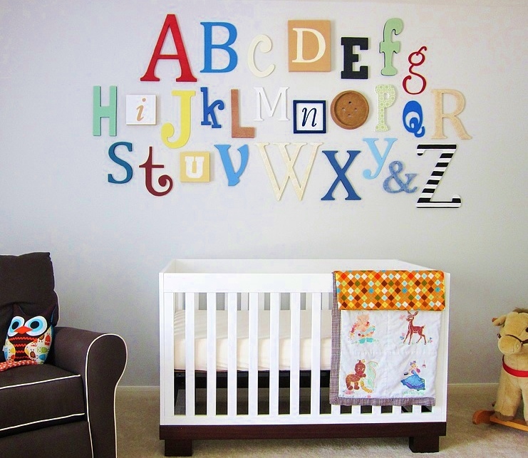 Alphabet Set -wooden Letters -alphabet Wall-abc Wall- Painted 12" To 6" Letters Various Thicknesses