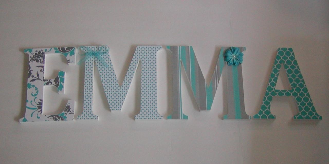 Wood Letters-nursery Decor- Any 4 Letter Name- Custom Made To Your Décor
